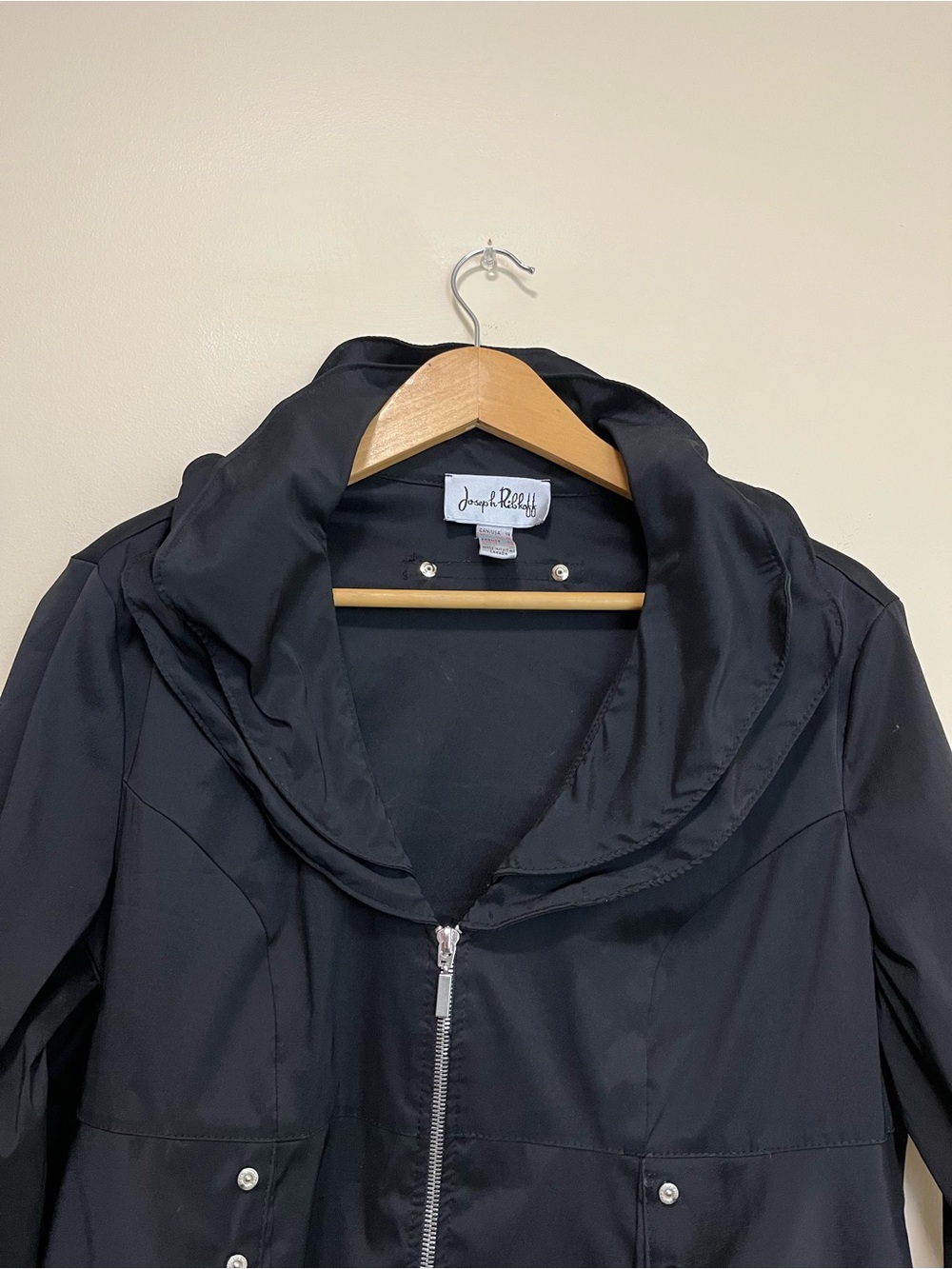Joseph Ribkoff Unique Black Water Resistant Jacket Made in Canada π¨π¦ - Picture 4 of 11